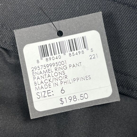 Club Monaco Black Enamel Ring Wool Blend Pants 6 NWT Ankle Straight - Picture 11 of 16